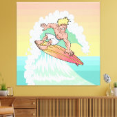 Toile Surfeur de coucher de soleil cool (Insitu(Salon))
