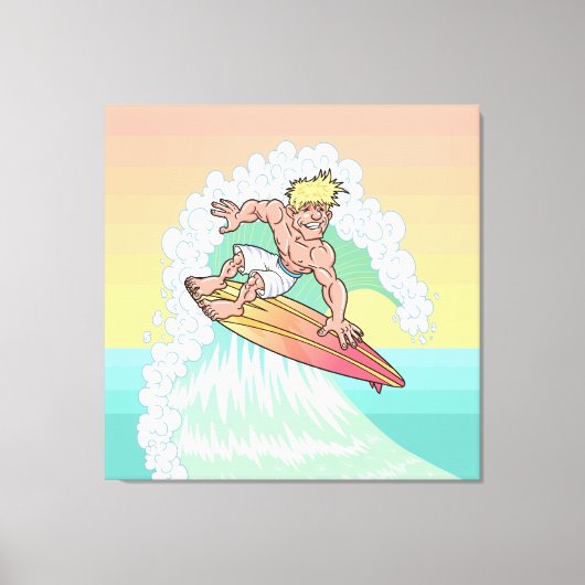Toile Surfeur de coucher de soleil cool (Recto)
