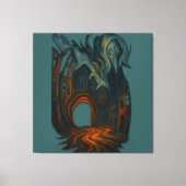 Toile Surreal Dark Cityscape Art Ghostly Figure Painting (Recto)