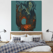 Toile Surreal Dark Cityscape Art Ghostly Figure Painting (Insitu(Chambre))