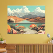 Toile Surreal Desert and Lake with Goldfish (Insitu(Salon))