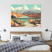 Toile Surreal Desert and Lake with Goldfish (Insitu(Chambre))