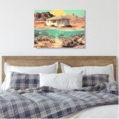 Toile Surreal Desert House with Underwater Reef (Insitu(Chambre))