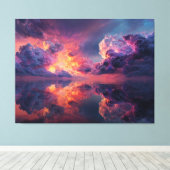 Toile Surreal Dramatic Clouds With Fiery Sunset (Insitu (Plancher de Bois))