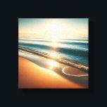 Toile Surreal Ethereal Seafoam on Pristine Beach<br><div class="desc">A mesmerizing and surreal digital artwork featuring thick,  cloud-like white seafoam covering the shoreline in soft,  pillowy textures. A single,  glowing turquoise wave rolls in under a bright,  hazy morning sky,  creating a peaceful and otherworldly coastal atmosphere. Perfect for calming bedroom decor,  modern minimalist spaces,  or zen-inspired art collections.</div>