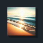 Toile Surreal Ethereal Seafoam on Pristine Beach<br><div class="desc">A mesmerizing and surreal digital artwork featuring thick, cloud-like white seafoam covering the shoreline in soft, pillowy textures. A single, glowing turquoise wave rolls in under a bright, hazy morning sky, creating a peaceful and otherworldly coastal atmosphere. Perfect for calming bedroom decor, modern minimalist spaces, or zen-inspired art collections.</div>