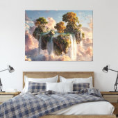 Toile Surreal Floating Cliffs With Waterfalls (Insitu(Chambre))