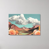 Toile Surreal Floral Mountainscape With Dramatic Clouds (Recto)