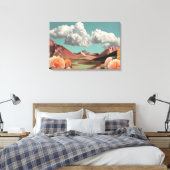 Toile Surreal Floral Mountainscape With Dramatic Clouds (Insitu(Chambre))