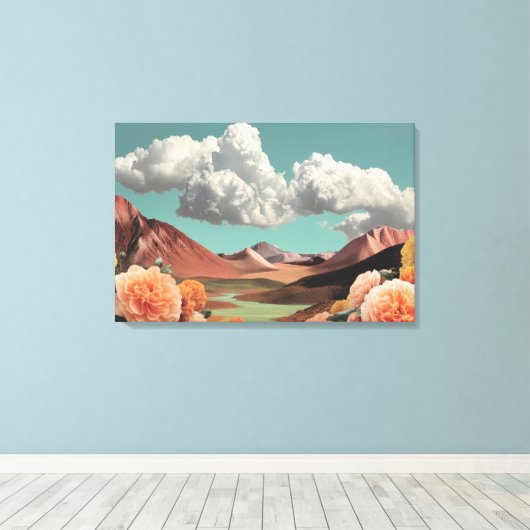Toile Surreal Floral Mountainscape With Dramatic Clouds (Insitu (Plancher de Bois))