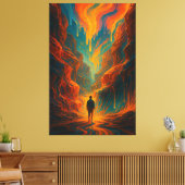 Toile Surreal Journey - Fire and Teal Art (Insitu(Salon))