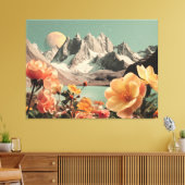 Toile Surreal Mountain Landscape With Blooming Flowers (Insitu(Salon))