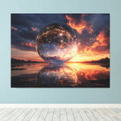 Toile Surreal Reflective Sphere Containing Stars (Insitu (Plancher de Bois))