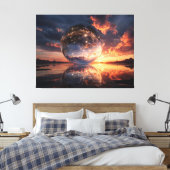Toile Surreal Reflective Sphere Containing Stars (Insitu(Chambre))