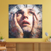 Toile Surreal Time Trap Clock Human Concept Wall Art (Insitu(Salon))