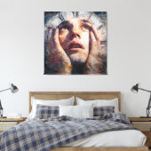 Toile Surreal Time Trap Clock Human Concept Wall Art (Insitu(Chambre))