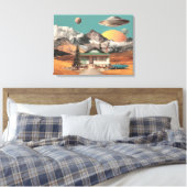 Toile Surreal UFO Over Rustic House (Insitu(Chambre))