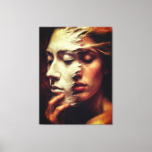 Toile Surreal Woman Portrait with Painted Mask (Recto)