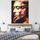 Toile Surreal Woman Portrait with Painted Mask (Insitu(Chambre))