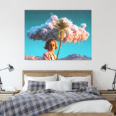Toile Surreal Woman with Palm Tree (Insitu(Chambre))