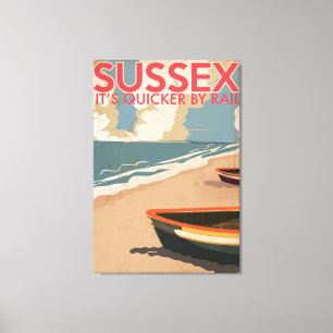 Toile Sussex, Angleterre Poster de voyage de la locomoti