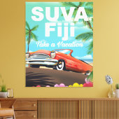 Toile Suva, Fidji affiche de vacances vintage (Insitu(Salon))