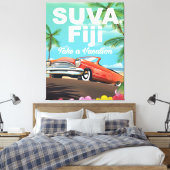Toile Suva, Fidji affiche de vacances vintage (Insitu(Chambre))