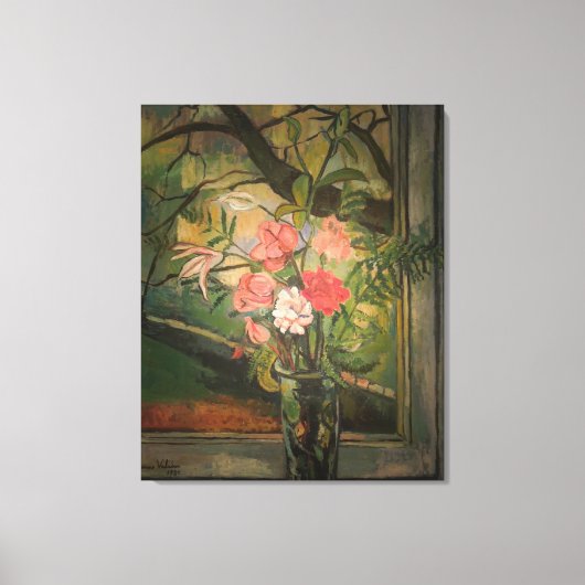 Toile Suzanne Valadon Fleurs devant une fenêtre (Recto)