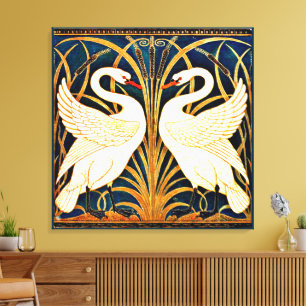 Toile Swan and Rush and Iris, fine art,
