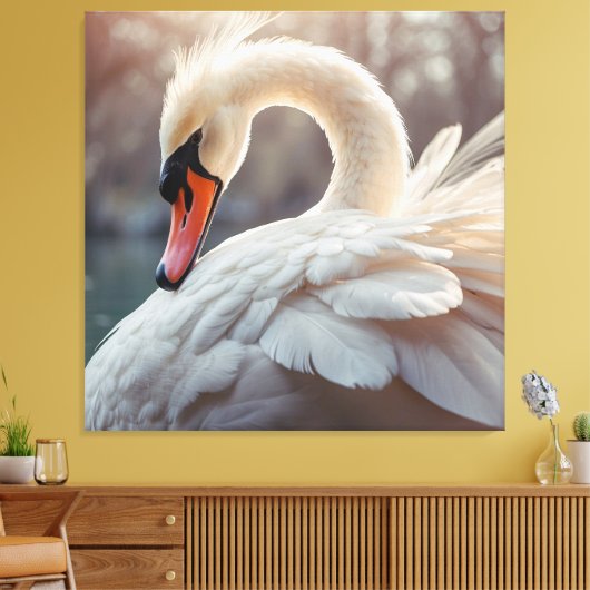 Toile *~* Swan Blanc SC1 Gros plan (Insitu(Salon))