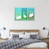 Toile Swans au lac Balaton - triptyque (Insitu(Chambre))