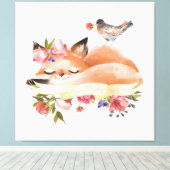 Toile Sweet Woodlands Baby Fox Floral (Insitu (Plancher de Bois))