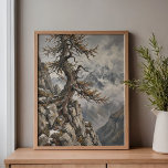 Toile Swiss Alps Eiger Larch Tree Art<br><div class="desc">Can you hear the distant chime of cowbells and the whistle of the wind through the needles? This perspective takes you right to the edge of a jagged limestone outcrop, looking up at a gnarled European Larch that has weathered a century of Swiss winters. In the background, the mighty Eiger...</div>