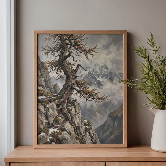 Toile Swiss Alps Eiger Larch Tree Art
