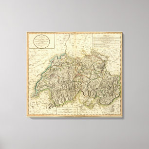 Toile Swisserland - carte d'atlas de la Suisse