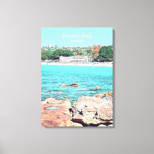 Toile Sydney Balmoral Beach rétro Bathons Pavillon (Recto)