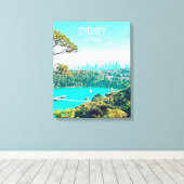 Toile Sydney Harbour Skyline view Mosman (Insitu (Plancher de Bois))