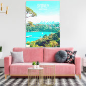 Toile Sydney Harbour Skyline view Mosman (Insitu(Salon))
