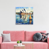 Toile Sydney Opera House Harbor Sailing Stretched Canvas (Insitu(Salon))