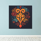 Toile Symbole Adinkra (Insitu (Plancher de Bois))