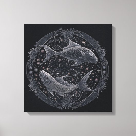 Toile Symbole astrologique Pisces 19 févr.-20 mars (Recto)