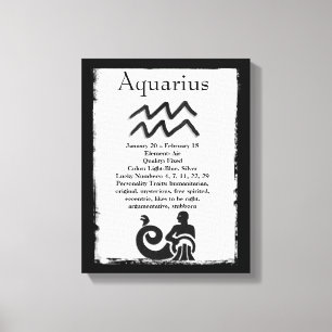 Toile SYMBOLE D'Astrologie Aquarius Horoscope Symbole Zo