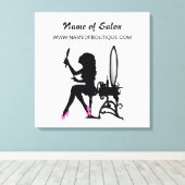 Toile Symbole de fille rose et noire du salon de beauté (Insitu (Plancher de Bois))