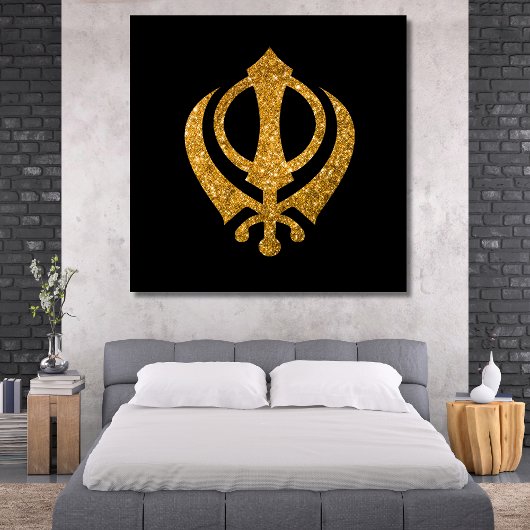 Toile SYMBOLE DE Glitterie Sikh Khanda