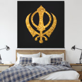 Toile SYMBOLE DE Glitterie Sikh Khanda (Insitu(Chambre))