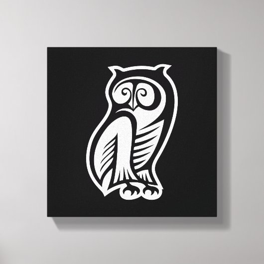 Toile Symbole de hibou blanc (Recto)