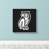 Toile Symbole de hibou blanc (Insitu (Plancher de Bois))