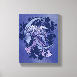 Toile Symbole de la lune violette déesse Wiccan Triple M