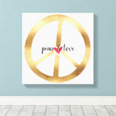 TOILE SYMBOLE DE LA PAIX D'OR AVEC COEUR (Insitu (Plancher de Bois))