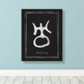 Toile Symbole de la planète Uranus stylisée en argent ma (Insitu (Plancher de Bois))